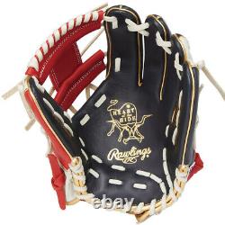 Rawlings Heart of the Hide Base Ball Infield Glove Color Sync Navy Scarlet 11.25