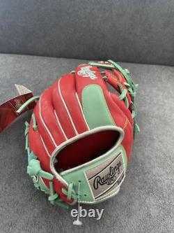 Rawlings Heart of the Hide Base Ball Infield Glove Mint Scarlet 11.25 Right HOH