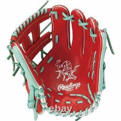 Rawlings Heart of the Hide Base Ball Infield Glove Mint / Scarlet 11.5 Right HOH