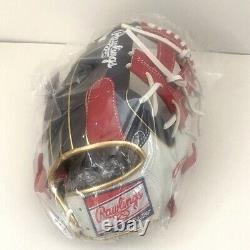 Rawlings Heart of the Hide Base Ball Infield Glove Navy / Scarlet 11.5 HOH RHT