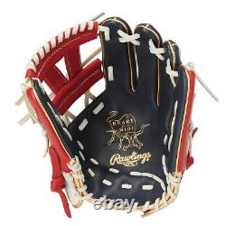 Rawlings Heart of the Hide Base Ball Infield Glove Navy / Scarlet 11.5 HOH RHT