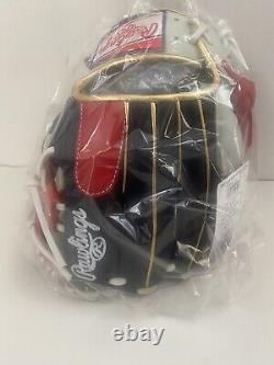 Rawlings Heart of the Hide Base Ball Infield Glove Navy / Scarlet 11.5 HOH RHT