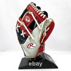 Rawlings Heart of the Hide Base Ball Infield Glove Navy Scarlet 11.5 HOH RHT NEW