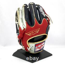 Rawlings Heart of the Hide Base Ball Infield Glove Navy Scarlet 11.5 HOH RHT NEW