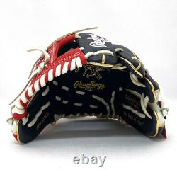 Rawlings Heart of the Hide Base Ball Infield Glove Navy Scarlet 11.5 HOH RHT NEW