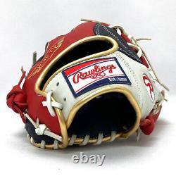 Rawlings Heart of the Hide Base Ball Infield Glove Navy Scarlet 11.5 HOH RHT NEW