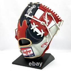 Rawlings Heart of the Hide Base Ball Infield Glove Navy Scarlet 11.5 HOH RHT NEW