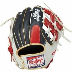 Rawlings Heart of the Hide Base Ball Infield Glove Navy / Scarlet 11.5 Right HOH