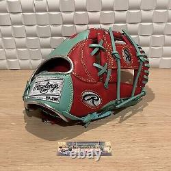 Rawlings Heart of the Hide Base Ball Infield Glove Sync Mint Scarlet 11.25