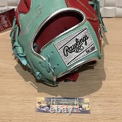 Rawlings Heart of the Hide Base Ball Infield Glove Sync Mint Scarlet 11.25