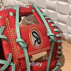 Rawlings Heart of the Hide Base Ball Infield Glove Sync Mint Scarlet 11.25