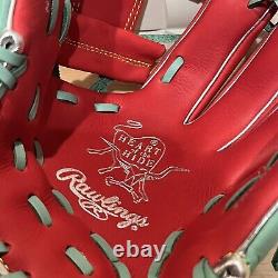 Rawlings Heart of the Hide Base Ball Infield Glove Sync Mint Scarlet 11.25