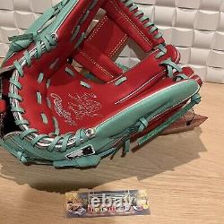 Rawlings Heart of the Hide Base Ball Infield Glove Sync Mint Scarlet 11.25