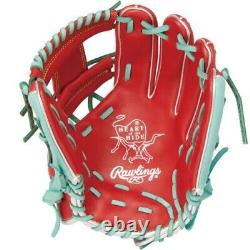 Rawlings Heart of the Hide Base Ball Infield Glove Sync Mint Scarlet 11.25