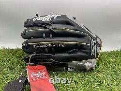 Rawlings Heart of the Hide Base Ball Outfield Glove Color Sync Black Gray 12.5