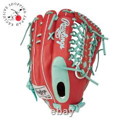 Rawlings Heart of the Hide Base Ball Outfield Glove Color Sync Mint Scarlet 12.5