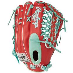 Rawlings Heart of the Hide Base Ball Outfield Glove Color Sync Mint Scarlet 12.5
