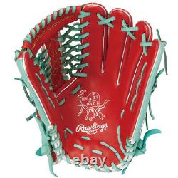 Rawlings Heart of the Hide Base Ball Outfield Glove Color Sync Mint Scarlet 12.5