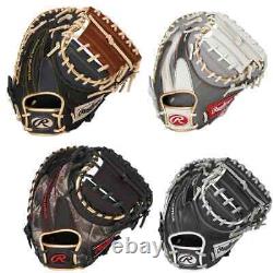 Rawlings Heart of the Hide Catcher Glove 33 Multi Material Shell Gray / White