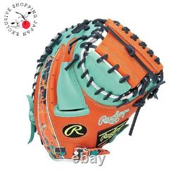 Rawlings Heart of the Hide Catcher Glove CRUSH THE STONE Mint Orange 33 Mitt