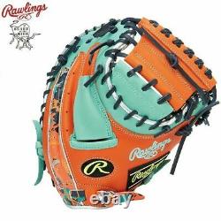 Rawlings Heart of the Hide Catcher Glove CRUSH THE STONE Mint Orange 33 Mitt