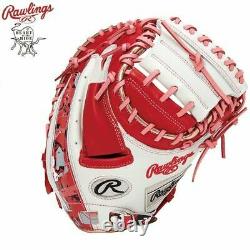 Rawlings Heart of the Hide Catcher Glove CRUSH THE STONE Scarlet White 33 Mitt