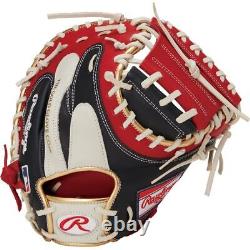 Rawlings Heart of the Hide Catcher Mitt Color Sync Navy Scarlet 33 GR2HM2AC