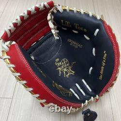 Rawlings Heart of the Hide Catcher Mitt Color Sync Navy Scarlet 33 GR2HM2AC