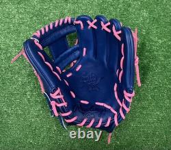 Rawlings Heart of the Hide Custom 11.5 Infield Baseball Glove Blue Pink