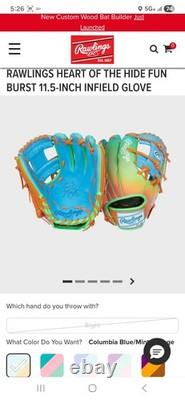 Rawlings Heart of the Hide Funburst Series 11.5 Baseball Glove