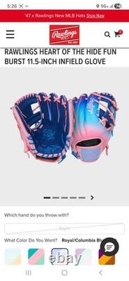 Rawlings Heart of the Hide Funburst Series 11.5 Baseball Glove