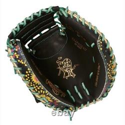 Rawlings Heart of the Hide Graphic Catcher Mitt Glove Speed Shell Black 33in HOH