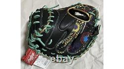 Rawlings Heart of the Hide Graphic Catcher Mitt Glove Speed Shell Black 33in HOH