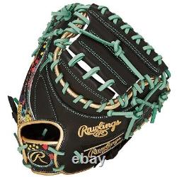 Rawlings Heart of the Hide Graphic Catcher Mitt Glove Speed Shell Black HOH 33in