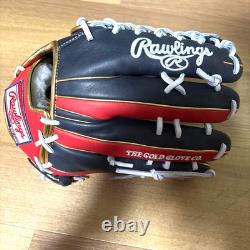 Rawlings Heart of the Hide HOH 12.5 Outfielder LHT RH Glove Navy/Scarlet Limited