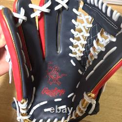 Rawlings Heart of the Hide HOH 12.5 Outfielder LHT RH Glove Navy/Scarlet Limited