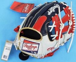 Rawlings Heart of the Hide MLB Color Sync Infielder Glove Navy Scarlet 11.5 HOH