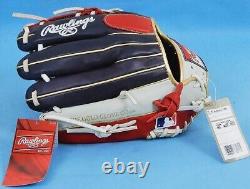 Rawlings Heart of the Hide MLB Color Sync Infielder Glove Navy Scarlet 11.5 HOH