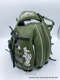 Rawlings Heart of the Hide PRO204-32MG 11.5 RHT Baseball Glove Moss Green/Bla