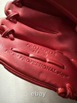 Rawlings Heart of the Hide PRO206FH-12S 12 Red Leather Baseball Glove LHT