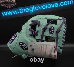 Rawlings Heart of the Hide PRO314-2MPU 11.5 RHT Leather Glove Green/Purple