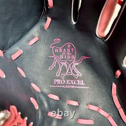 Rawlings Heart of the Hide PRO EXCEL Wizard Pitcher Glove 11.75 RHT LH Navy/Pink
