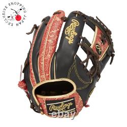 Rawlings Heart of the Hide Paisley Revival Infielder Glove Black Scarlet 11.5in