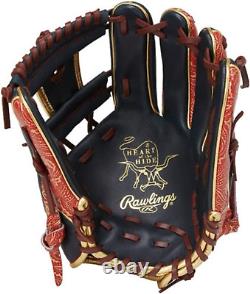 Rawlings Heart of the Hide Paisley Revival Infielder Glove Black Scarlet 11.5in