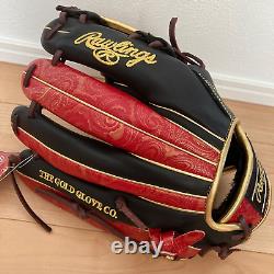 Rawlings Heart of the Hide Paisley Revival Infielder Glove Black Scarlet 11.5in