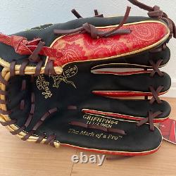 Rawlings Heart of the Hide Paisley Revival Infielder Glove Black Scarlet 11.5in