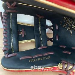 Rawlings Heart of the Hide Paisley Revival Infielder Glove Black Scarlet 11.5in