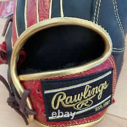 Rawlings Heart of the Hide Paisley Revival Infielder Glove Black Scarlet 11.5in