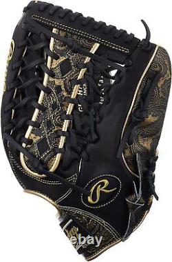 Rawlings Heart of the Hide Paisley Revival Outfielder Glove Black Scarlet 13 HOH