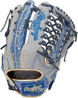 Rawlings Heart of the Hide Paisley Revival Outfielder Glove Gray Royal 13 HOH